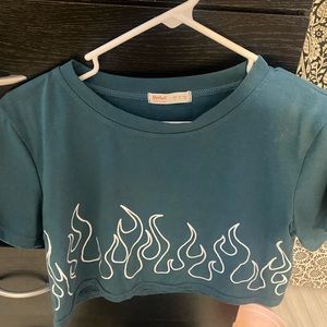 flame cropped t-shirt